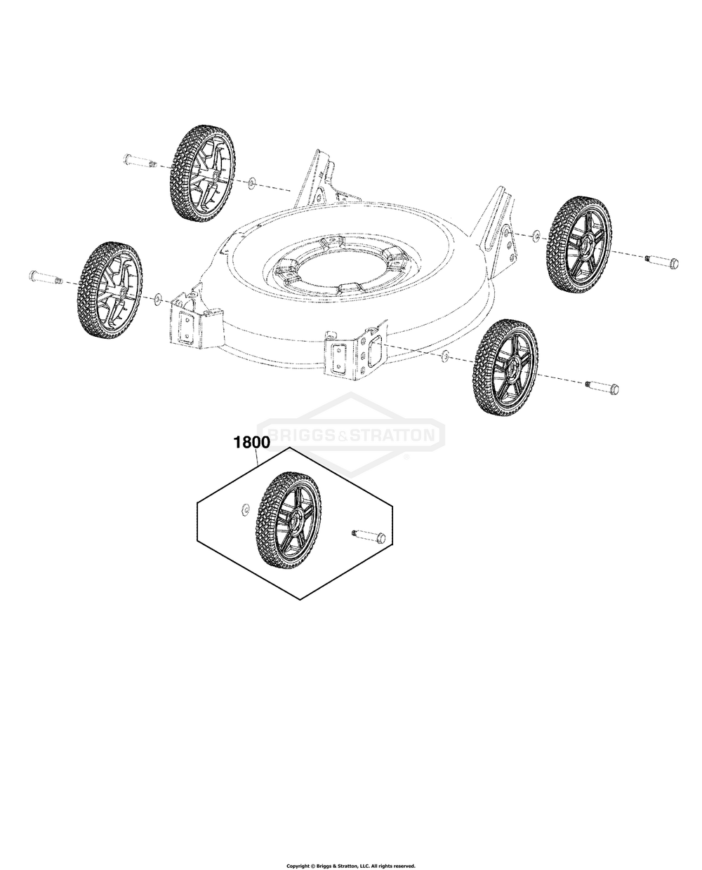 Drive Group Diagram and Parts List for 2691759-02 2IN1 Briggs and Stratton Lawn Mower